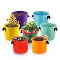 5-Gallon Fabric Grow Bags (7 Pack of Mix Colors) with Handles for Vegetable