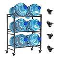 5 Gallon Water Jug Holder, 3-Tier Heavy Duty Double Row Water Jug Stand