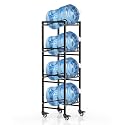 5 Gallon Water Jug Holder with 4 Locking Casters, 4-Tiers Water Jug Stand