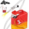 5 GPM Cordless Fuel Transfer Pump with Auto Shut-Off & Beep Alert, Electric Pump for Gasoline/Diesel, Compatible with DeWalt 20V & Milwaukee 18V Batteries, 5 Adapters for Car Truck Boat Motorcycle