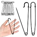 5 Inch Extra Large Heavy Duty Safety Pins, 10 PCS Black