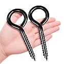 5 Inch Eye Hooks, Eye Bolts Screw in Hooks Carbon Steel, 2 Pcs, Large