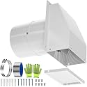 5 Inch Outdoor Dryer Vent Cover, Galvanized Steel Hooded Wall Vent Cap