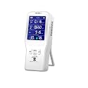 Portable Digital Air Quality Monitor, CO₂ HCHO TVOC Detector with Temperature & Humidity, Multi-Sensor, Battery Powered, Black (5-in-1, Doctor White)