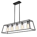 5-Light Rectangle Chandeliers for Dining Room Light fixtures Over Table