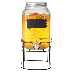 5 litre glass beverage dispenser with metal stand large drink container with spigotleakproof glass beverage dispenser ideal for cold drinks iced tea lemonade dk - 17