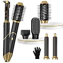 5 in ONE Blow Dryer Brush, Curling Wand Hair Styling Tools Set, Ionic Hot Air Hair Dryer, Massage Oval Hair Dryer, Left&amp;Right Hair Curlers 100-120V