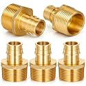 5 Pack 3/4" x 1" MNPT Male Adapter Brass PEX A Expansion Fitting