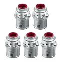 5-Pack 3/8" Snap-In MC Connectors, 1/2" Knockout, UL Listed