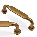 5 Pack Antique Brass Cabinet Pulls 3 Inch(76mm) Kitchen Cabinet Handles Solid Zinc Alloy Cabinet Hardware Drawer Pulls