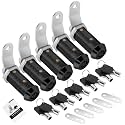 Cylinnda 5 Pack Black Cabinet Lock with Keys, 1-1/2" RV Storage Locks Keyed Alike, RV Locks for Storage Door, Camper Toolbox RV Cam Locks with Manual (Black -5 Pack, 1-1/2 Inch)