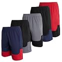 5 Pack Boys' Mesh Athletic Shorts Basketball Kids Soccer Sports Pockets