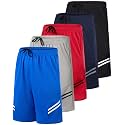 5 Pack Boys' Mesh Athletic Shorts Basketball Kids Soccer Sports Pockets