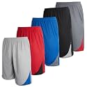 5 Pack Boys' Mesh Athletic Shorts Basketball Kids Soccer Sports Pockets