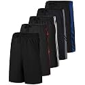5 Pack Boys' Mesh Athletic Shorts Basketball Kids Soccer Sports Pockets