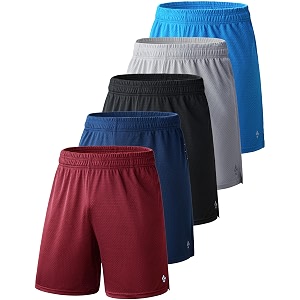 5 pack boys athletic shorts mesh basketball youth apparel kids sports active gear with pockets