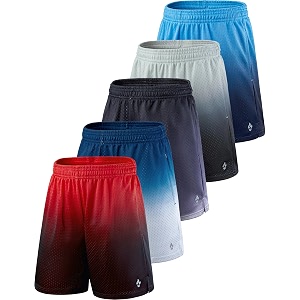 5 pack boys athletic shorts mesh basketball youth apparel kids sports active gear with pockets