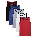 5 Pack Boys Tank Tops Sleeveless Undershirts with Soft Cotton, 3-16Y