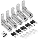 Cylinnda 5 Pack Cabinet Lock with Keys, 1-1/2" RV Storage Locks Keyed Alike, RV Locks for Storage Door, Camper Toolbox RV Cam Locks with Manual (Chrome - 5 Pack, 1-1/2 Inch)