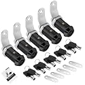 5 Pack Cabinet Lock with Keys, 1-1/8” RV Storage Lock Keyed Alike, RV Locks for Storage Door, Camper Cabinet Door Toolbox Lock Mailbox RV Cam Locks with Manual (Black -5 Pack, 1-1/8 Inch)
