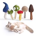 5 Pack Catnip Toys, Cat Toys with Catnip & Silvervine, Colorful Mushroom Kitten Teething & Cat Chew Toys with Different Textures, Funny Cat Kicking Toys for Indoor Cats