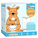 10 Pack Diaper Pail Refill Bags Compatible with Dekor Plus Diaper Pail, 40% Extra Length Refills Holds up to 7540 Diapers, Thickened Multi-layer Odor Control (Baby Scent)