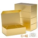 RYDDOY 5 Pack Gold Gift Box, 9.5x6x3'' Gift Boxes with Lids for Presents