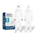5 Pack Hazmat Paint Suits,Disposable Protective Coveralls for Men