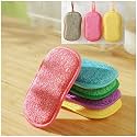 5 Pack Kitchen Dish Sponges,Microfiber Scrub Sponges,Dual Sided Non-Scratch Cleaning Sponges,Absorbent Dishwashing Sponge Scrubbers,Reusable Kitchen Cleaning Pads for Dishes Pots Sinks (Random Color)