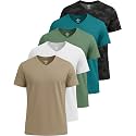 5 Pack Men's Dry Fit V Neck Workout T Shirts Athletic Gym Fitness Tees