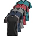 5 Pack Men's Dry Fit V Neck Workout T Shirts Athletic Gym Fitness Tees