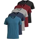 5 Pack Men's Dry Fit V Neck Workout T Shirts Athletic Gym Fitness Tees