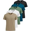 5 Pack Men's Dry Fit V Neck Workout T Shirts Athletic Gym Fitness Tees