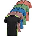 5 Pack Men's Dry Fit V Neck Workout T Shirts Athletic Gym Fitness Tees
