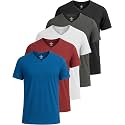 5 Pack Men's Dry Fit V Neck Workout T Shirts Athletic Gym Fitness Tees