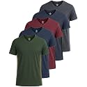 5 Pack Men's Dry Fit V Neck Workout T Shirts Athletic Gym Fitness Tees