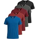 5 Pack Men's Dry Fit V Neck Workout T Shirts Athletic Gym Fitness Tees