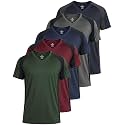 5 Pack Men's Dry Fit V Neck Workout T Shirts Athletic Gym Fitness Tees