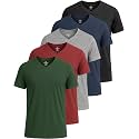 5 Pack Men's Dry Fit V Neck Workout T Shirts Athletic Gym Fitness Tees