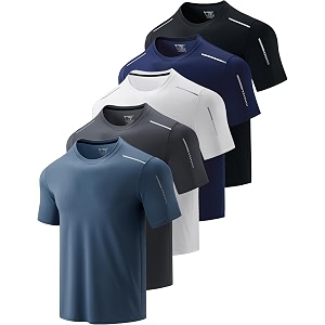 5 Pack Mens Active Quick Dry Crew