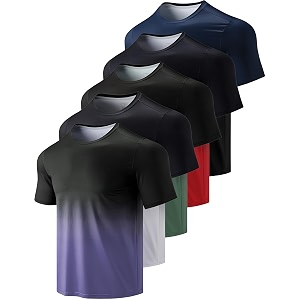 5 Pack Mens Active Quick Dry Crew