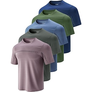5 Pack Mens Active Quick Dry Crew