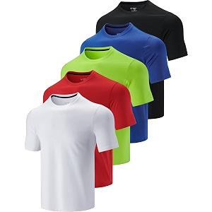 5 Pack Mens Active Quick Dry Crew