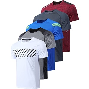 5 Pack Mens Active Quick Dry Crew
