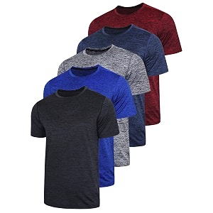 5 Pack Mens Active Quick Dry Crew