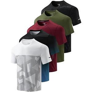 5 Pack Mens Active Quick Dry Crew
