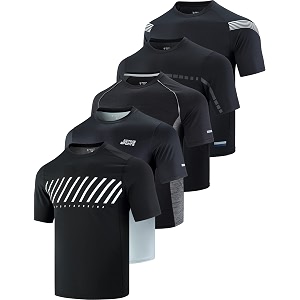 5 Pack Mens Active Quick Dry Crew
