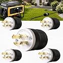 5 Pack NEMA L14‑20P Locking Plug 20 Amp Male 20A 250V Twist Lock L14‑20 Plug, Industrial Grade 3‑Pole 4‑Wire, Nylon &amp; Brass, Secure L1420P Plug for Generator, RV, Welding, Transfer Switch