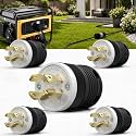 5 Pack NEMA L14‑30P Locking Plug 30 Amp Male 30A 250V Twist Lock L14‑30 Plug, Industrial Grade 3‑Pole 4‑Wire, Nylon &amp; Brass, Secure L1430P Plug for Generator, RV, Welding, Transfer Switch