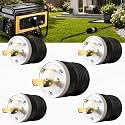 5 Pack NEMA L6‑30P Locking Plug 30 Amp Male 30A 250V Twist Lock L6‑30 Plug, Industrial Grade 2‑Pole 3‑Wire, Nylon &amp; Brass, Secure L630P Plug for Generator, RV, Welding, Transfer Switch